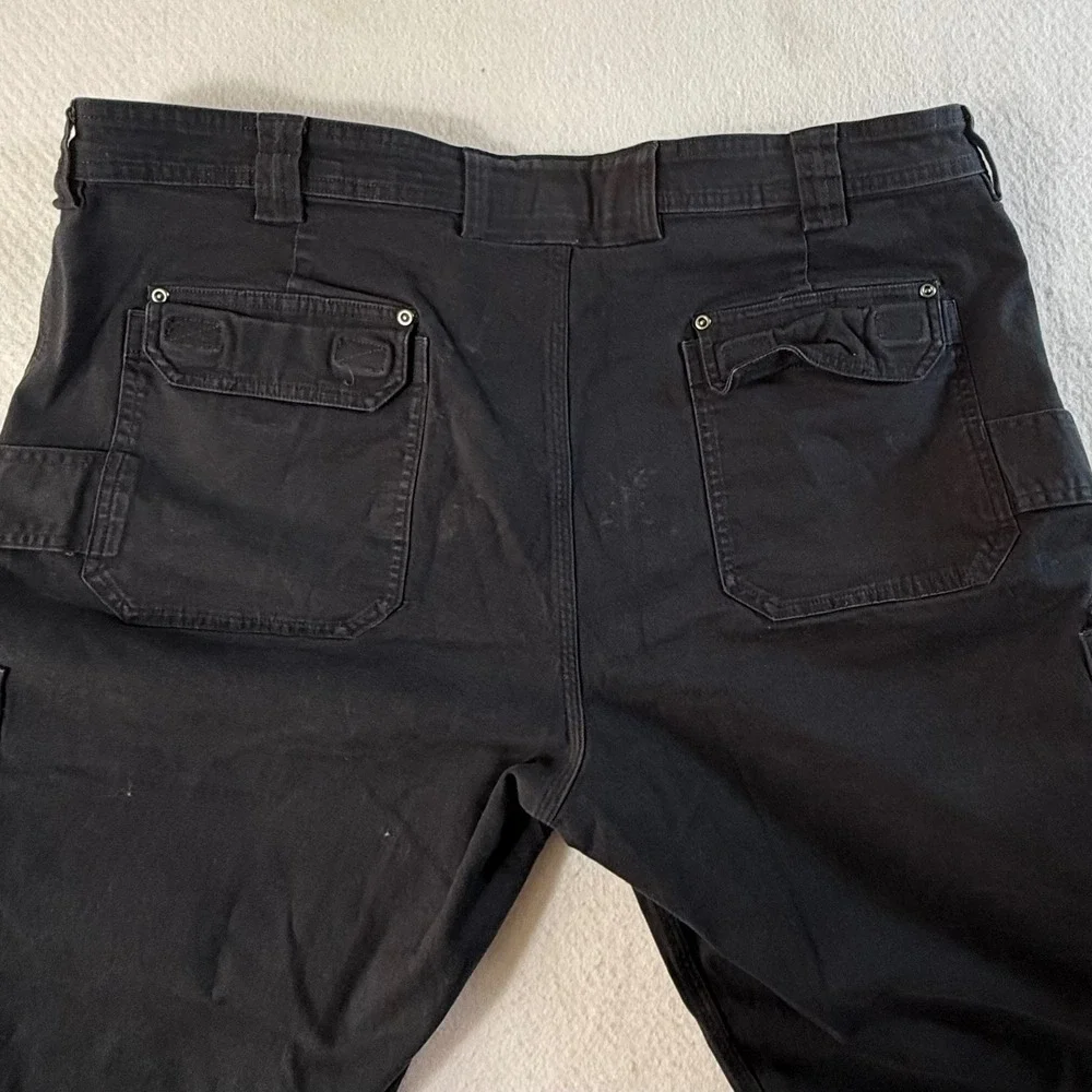 Duluth Trading Co Cargo Pants Mens 42x30 Flex Fire Hose Relaxed Fit Black